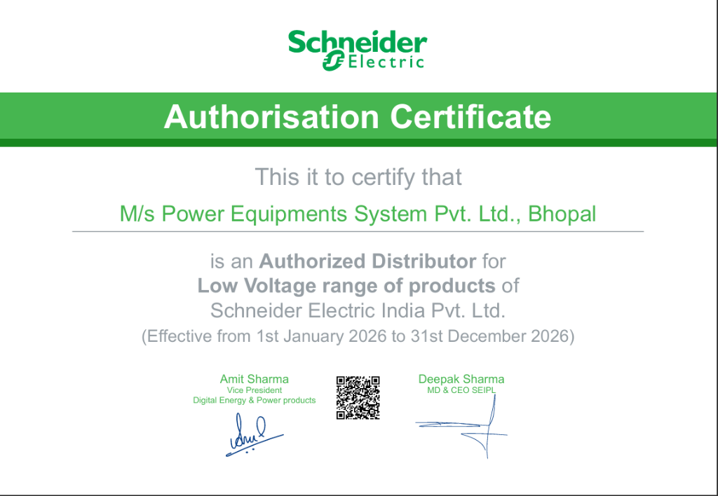 Schneider Electric Authorisation Certificate